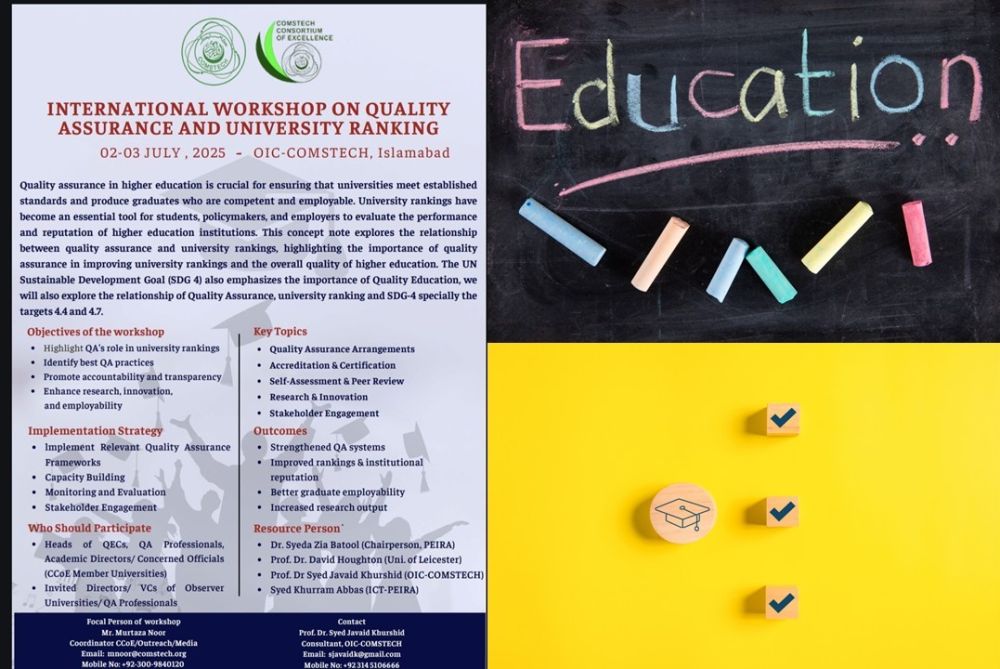 143/25 COMSTECH International Workshop Quality Assurance and University Ranking -Learn, How to Enhance Your University Visibility Worldwide?
